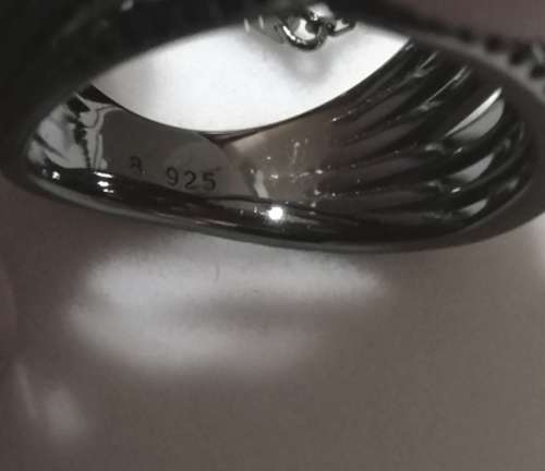 Solid 925 Silver /Black Rhodium Finish Designer Chain with Pendant & Ring,bid for both.