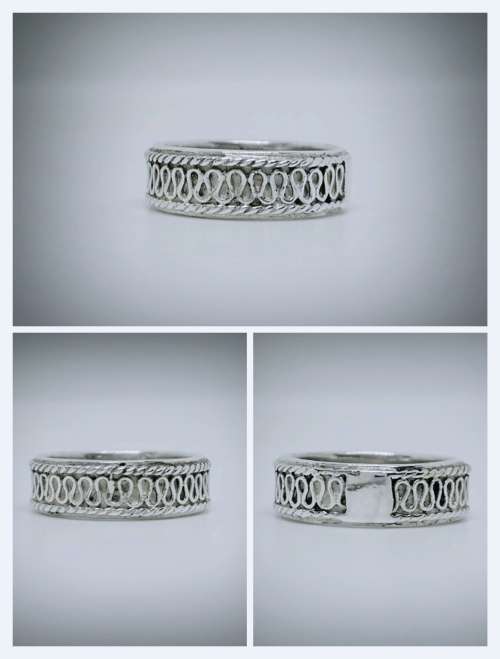 Solid 925 Silver Handmade Designer wedding Band