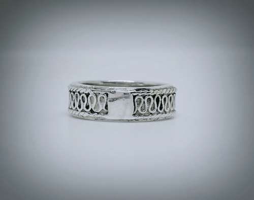 Solid 925 Silver Handmade Designer wedding Band