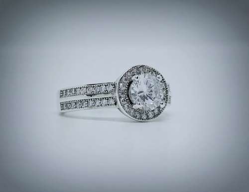 Solid 925 Silver Designer Halo Style  Engagement Ring