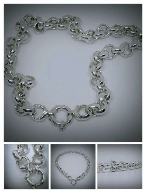 Solid 925 Silver Belcher Link Designer Chain Bulky Style