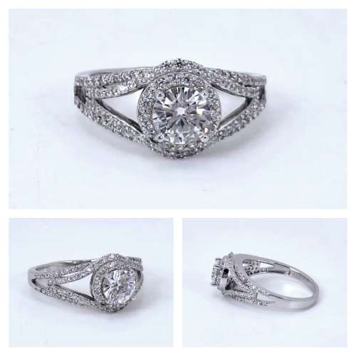 Solid 925 Silver Designer Solitaire Style Engagement Ring, Brand new!!! See Full Description!!!
