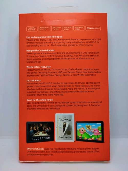Kindle Fire 8 HD, 32gig, With Alexa, Like new with Dark Blue Cover