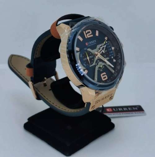 Curren Chronograph Sports Watch, Rose Gold and Blue  Brand new Never used!!!