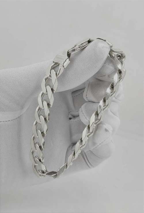 Solid 925 Silver Curb Link Bracelet, Very heavy And Solidly Made, IBB Hallmarked!!!