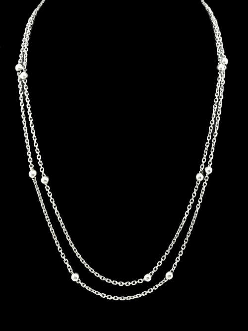 Solid 925 Silver Designer Chain with Solid Silver Beads, Stunning one of a kind.