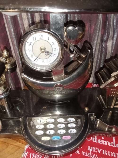 Antique Telephone Clock With Lights