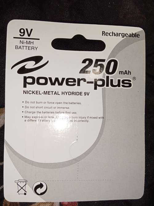 9V Rechargeable Battery 250mah PLEASE NOTE BID IS FOR 1 X BATTERY