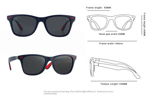 Classic men women square frame driving sunglasses polarized sunglasses uv400