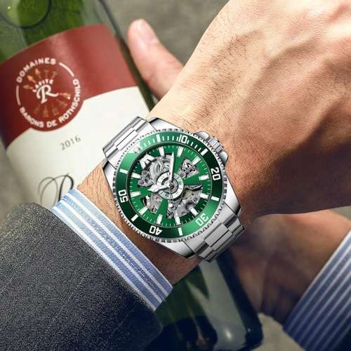 MEGALITH Luxury Watch Mechanical High Quality Automatic Classic Stainless Steel Strap Men