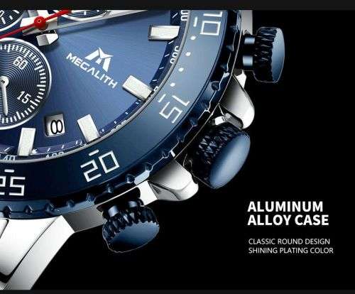 Megalith Relojes Hombre Original Design Luxury Brand Male Chronograph Wristwatch Calendar Men Busine