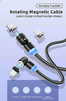 3 in 1 Magnetic Fast Charging USB Cable 3A Phone Charger Type-C/ Micro USB/ IOS