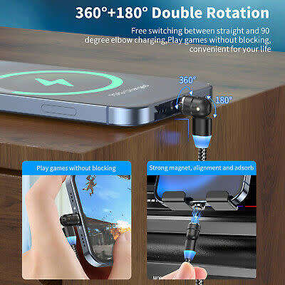 3 in 1 Magnetic Fast Charging USB Cable 3A Phone Charger Type-C/ Micro USB/ IOS