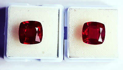 `2 PIECES` Natural Ruby Loose Gemstone Cushion cut 8 to 10 Ct Certified Pair