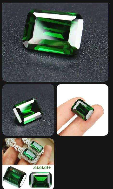 Lab Created Colombia Green Emerald 6x8mm Emerald Cut VVS AAA Loose Gemstone