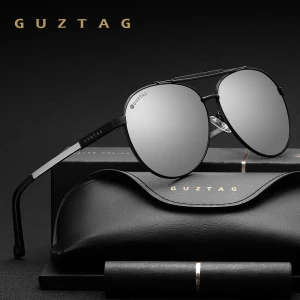 GUZTAG Unisex Classic Brand Men Women Aluminium Sunglasses Polarized UV400 G8002 `Brownish Colour`