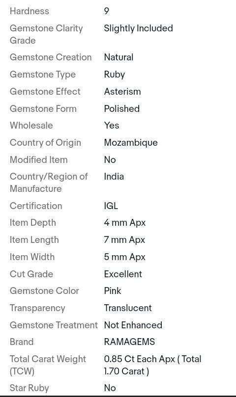 Natural Ruby Loose Gemstone 1 Ct Certified  Pear Shape Mozambique Pair