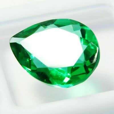 AAA+ 10.10ct-10.40ct Pair Of Pear Cut Certified Lab Created Green Emerald Loose Gemstone