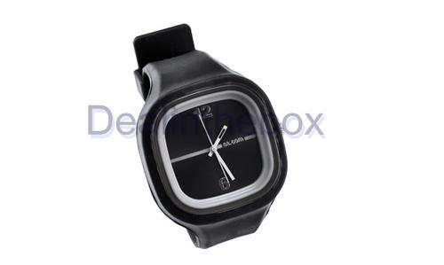 JELLY silicone sport Wrist quartz Watch Fashion Unisex (Black)