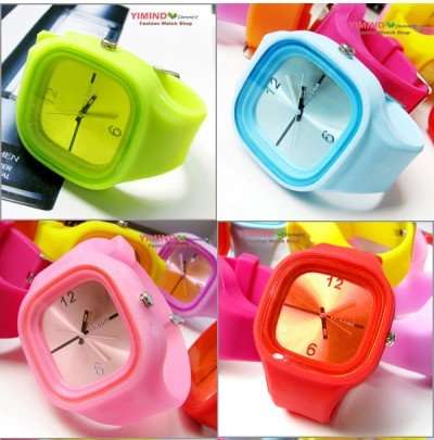 JELLY silicone sport Wrist quartz Watch Fashion Unisex (Light Blue)