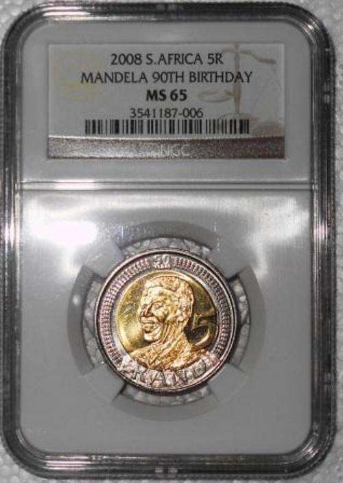 NGC - MS65 - MANDELA 90th BIRTHDAY - 2008 - R5