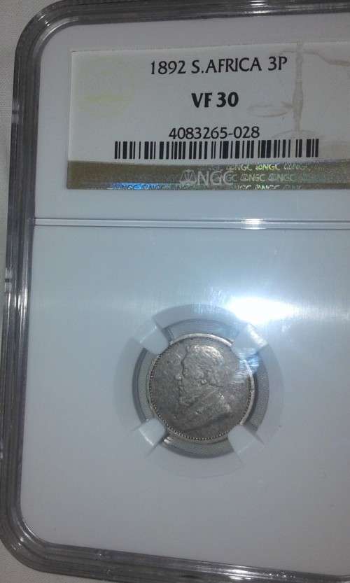 1892 Threepence VF30