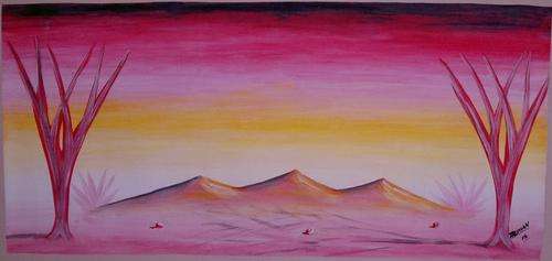 Pink African Landscape (No Frame)