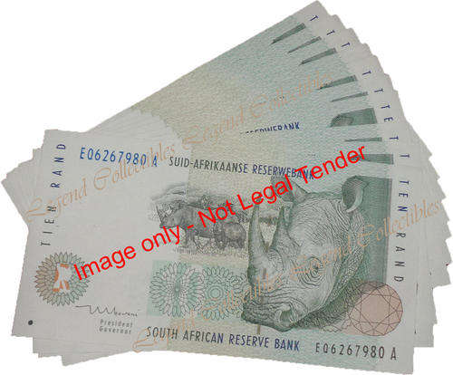 T.T. Mboweni 1st Issue 10 x R10 Notes in Sequence (EF+) Cat Value @ EF is R35 each