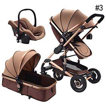 Belecoo 3 in 1 stroller High Landscape with car set Folding Two-way push Baby carriage