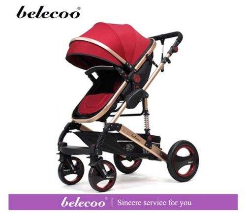 Baby Pram /Stroller - 2 Function Foldable Baby Pram Maroon belecoo brand