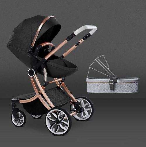 New 2019  Baby Stroller / Pram Egg Shell  Black Color Voondo Brand