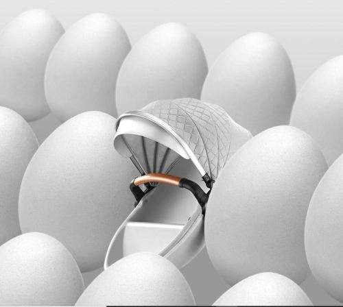 New 2019  Baby Stroller / Pram Egg Shell  Black Color Voondo Brand