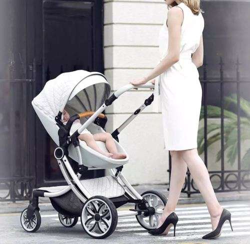 New 2019  Baby Stroller / Pram Egg Shell  Black Color Voondo Brand
