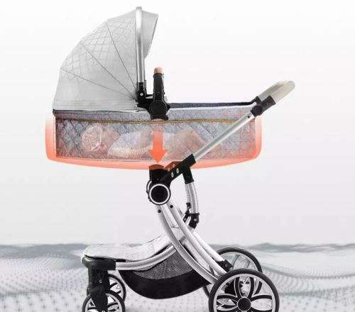 New 2019  Baby Stroller / Pram Egg Shell  Black Color Voondo Brand