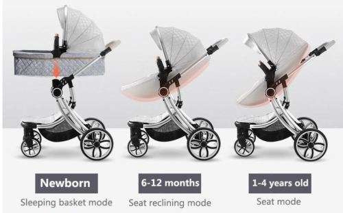 New 2019  Baby Stroller / Pram Egg Shell  Black Color Voondo Brand