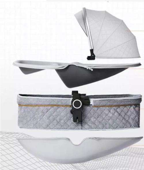 New 2019  Baby Stroller / Pram Egg Shell  Black Color Voondo Brand