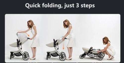 New 2019 Baby Stroller / Pram Egg Shell White And Black