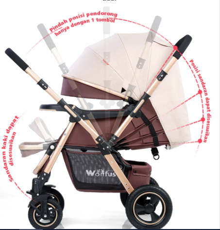 Baby Pram / Stroller Belecoo Brand 2019 Model Khaki Color {Brand New }