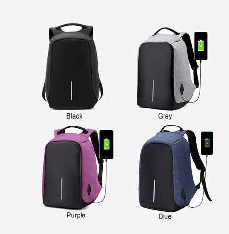 Brand new Anti Theft USB Backpack {Grey & Black}