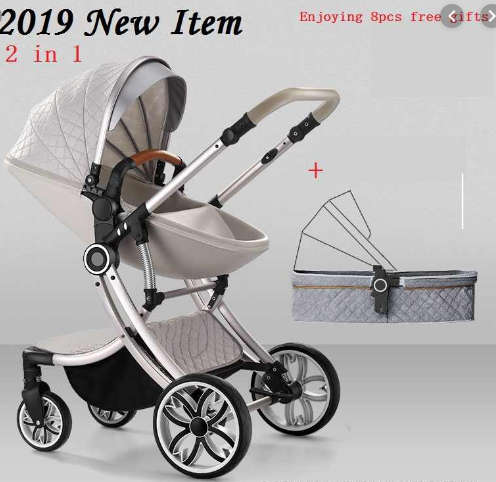New 2019 Baby Stroller / Pram Egg Shell White And Black