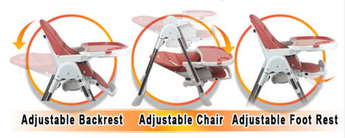 Adjustble High Chair Childcare Child Eating Table Seat Baby Feeding Highchair