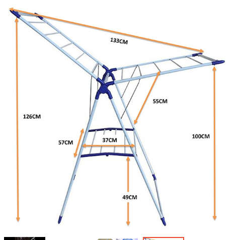 Metal Foldable Clothing Drying Rack
