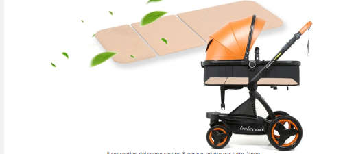 Bassinet Baby Stroller/ Pram Reversible All Terrain - Belecoo X6 PU Leather Strollers for Infant