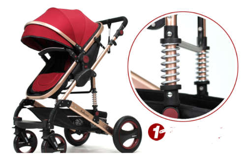 Baby Pram /Stroller - 2 Function Foldable Baby Pram Maroon belecoo brand