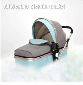 New *20198 Baby Stroller / Pram & Carry Cot Moses Basket Mint Green Color