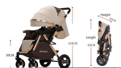 Baby Strollers Ultra-lightweight Folding Travel Baby Stroller Can Sit Can Lie Maroon Color