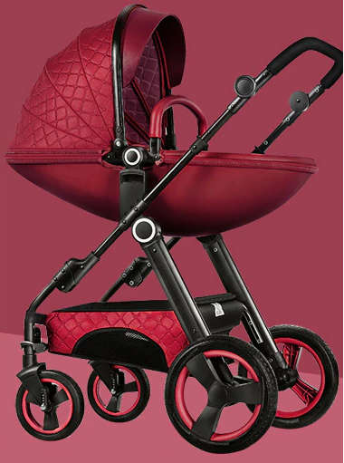 New *2020*Egg Shell Baby Stroller 2 in 1 / Baby Bassinet Travel System [Color Brown and Maroon]