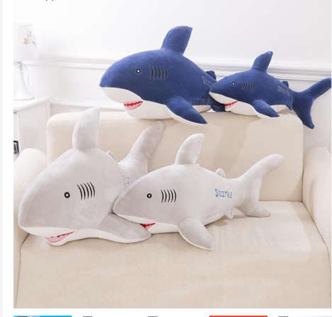Simulated Stuffed Shark Pillow