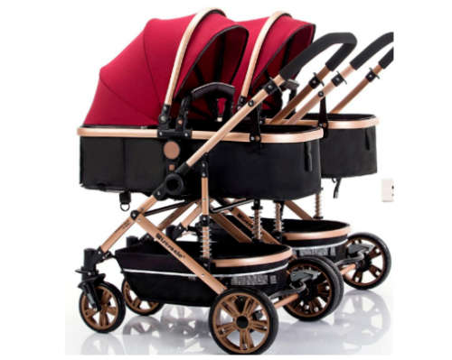 Belecoo Detachable Twin Baby Stroller