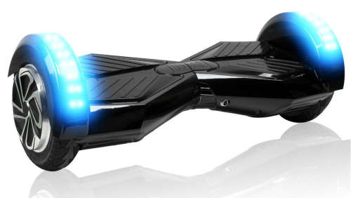 8 Inch Hoverboard with Bluetooth, Speaker & LED Wheels, Blue & Black